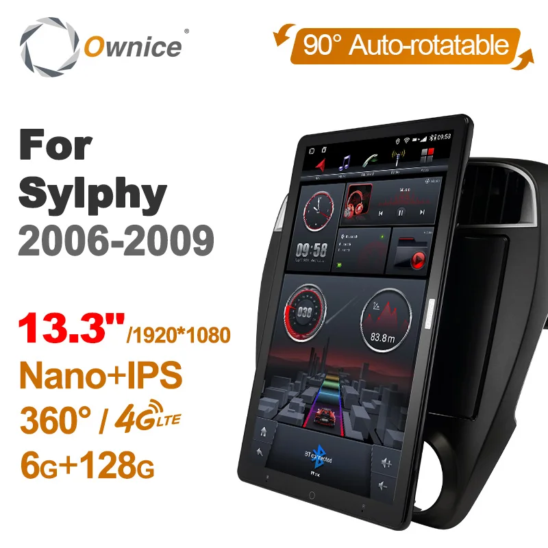 

TS10 Android 12.0 Ownice Car Radio Auto for Nissan Sylphy 2006-2009 with 13.3" No DVD Support USB Tesla Style Nano 1920*1080