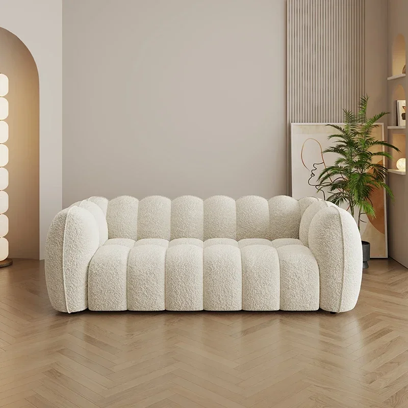 

White Simple Nordic Sofas Soft Double Comfortable Floor Living Room Sofa Lazy Modern Hotel Divano Soggiorno Home Furniture