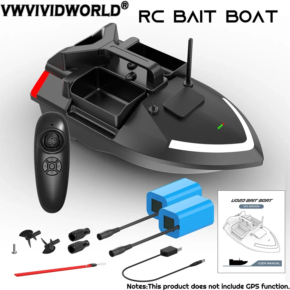 VWVIVIDWORLD, 2KG Loading ,500M, Night Light ,Remote Control Fishing Boat,Automatic Return ,No GPS Function,VZ