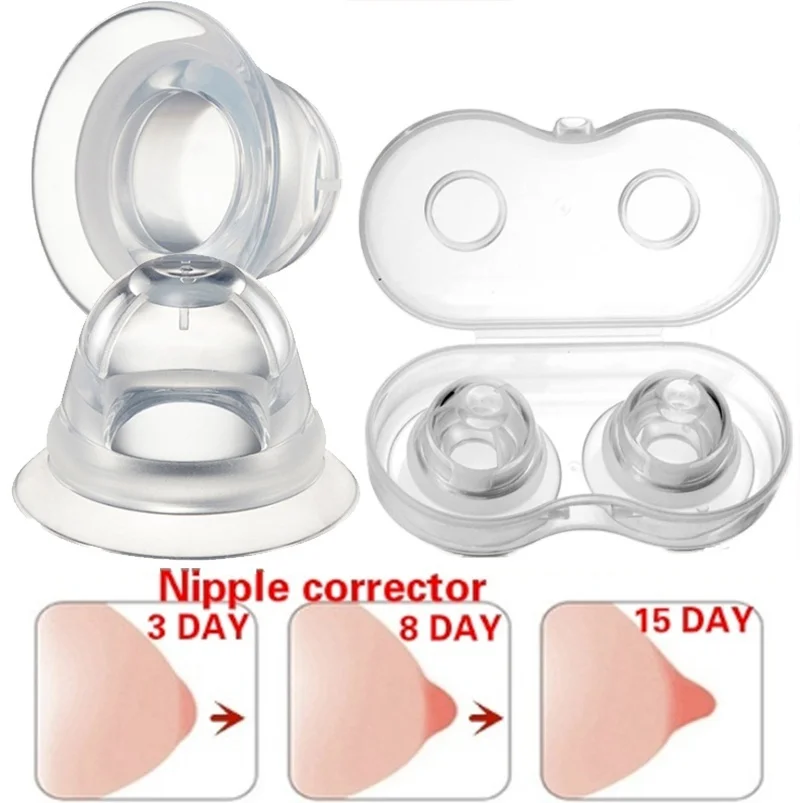 1Pair Silicone Nipple Aspirator Breast Shield Sucker Puller Nipple Correction Protector Treatment Redress Sex Toys For Women