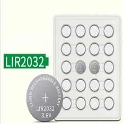 10-20PCS 3.6V LIR2032 Lir 2032 Lithium Ion Rechargeable Battery 40mah Li-ion Button Coin Cell Replace for CR2032 CR 2032