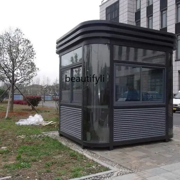 

Steel structure mobile guard box security box property security room stainless steel doorman duty room guard boxL