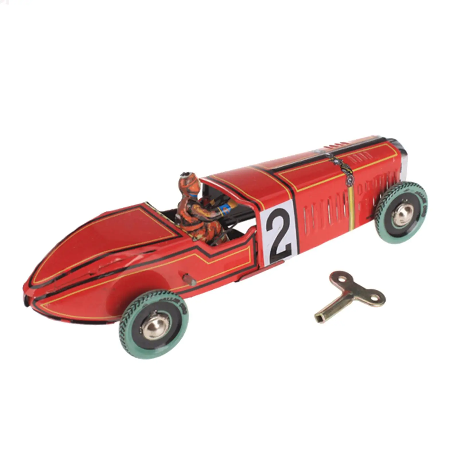 Wind Up Racer Car Red Retro Toy Vintage Mechanical Race Car Model for Toys in the Car Children
