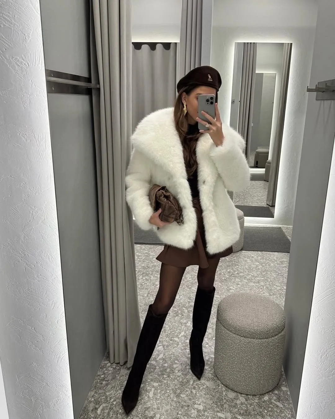Faux Fur Coat Women Solid Fur Jacket Turn Down Collar Long Sleeve Single Breasted Loose Thick Warm Fur Casual 2025 Autumn Winter