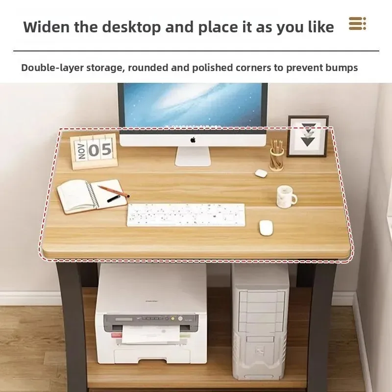 Small Apartment Computer Desk Home Desktop Bedroom Mini Study Table Single Mobile Simple Double-Layer Table for Compact Spaces