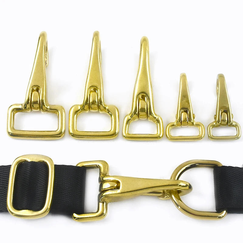

Solid Brass Hook Buckle 1-5Pcs Metal Bag Strap Lobster Clasp Keychain Dog Collar Snap Buckles DIY Bags Hardware Accessories