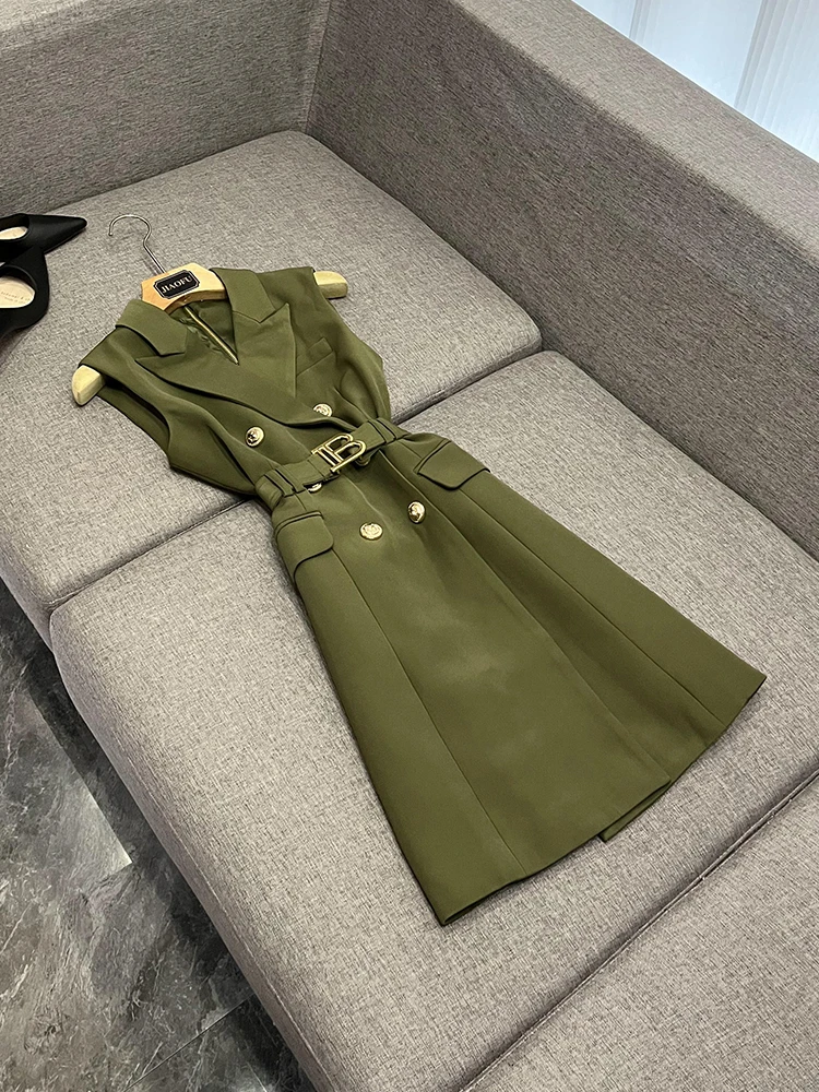 

Military een Svel V-Ne Zipper Sle Women's Dr Single Piece Casual Faion mid Waist Other Material 00%