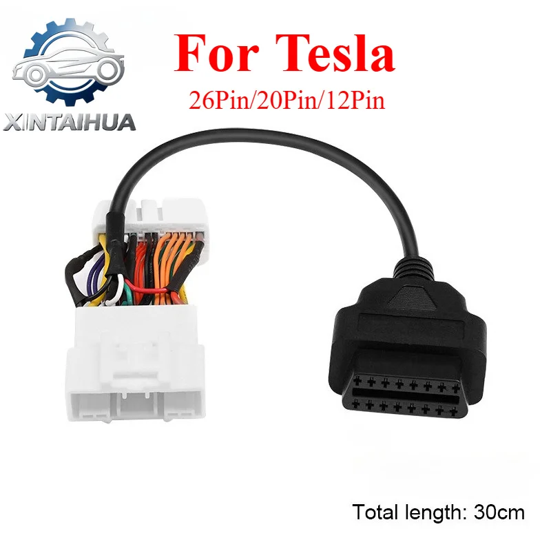 

For Tesla 26pin 20pin 12pin OBD2 Diagnostic Cable Connector to OBDII 16Pin Adapter for Tesla Model S/X/3/Y