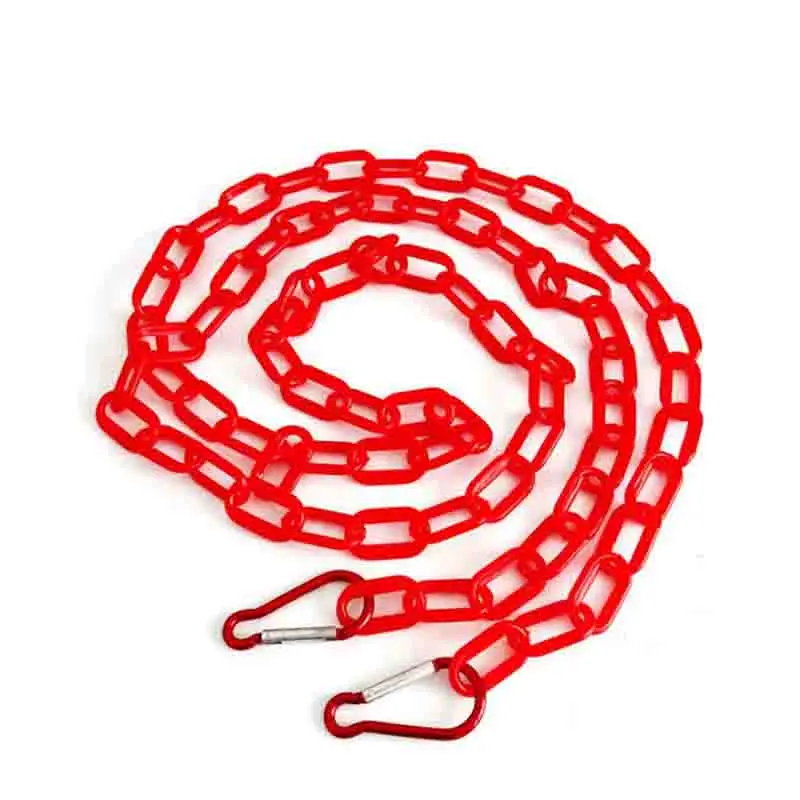 50 Meter Plastic Link Warning Chain Road Barrier Black Yellow Or Red White Color Traffic Block for Safety