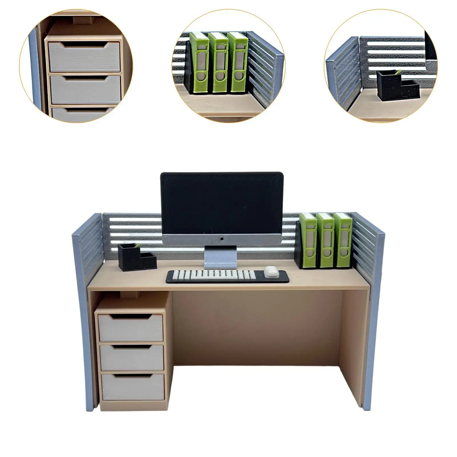 Puppenhaus Dekor Maßstab 1:12 Mini Computertisch Modell Mini Büro Schreibtisch Spielzeug Miniatur Büromöbel DIY Lebensszene Spielzeug Handwerk