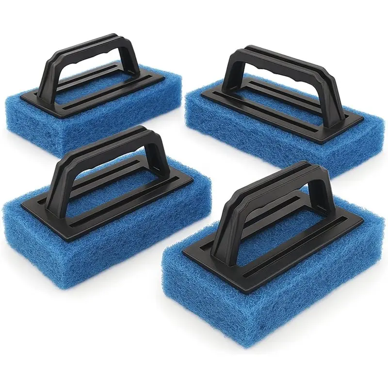 

A93G For Reclaiming Mesh& Screen Printing Ink Cleaner- 4 Pcs Scrub Pad With Handle, Screen Printer Accessories For Screens