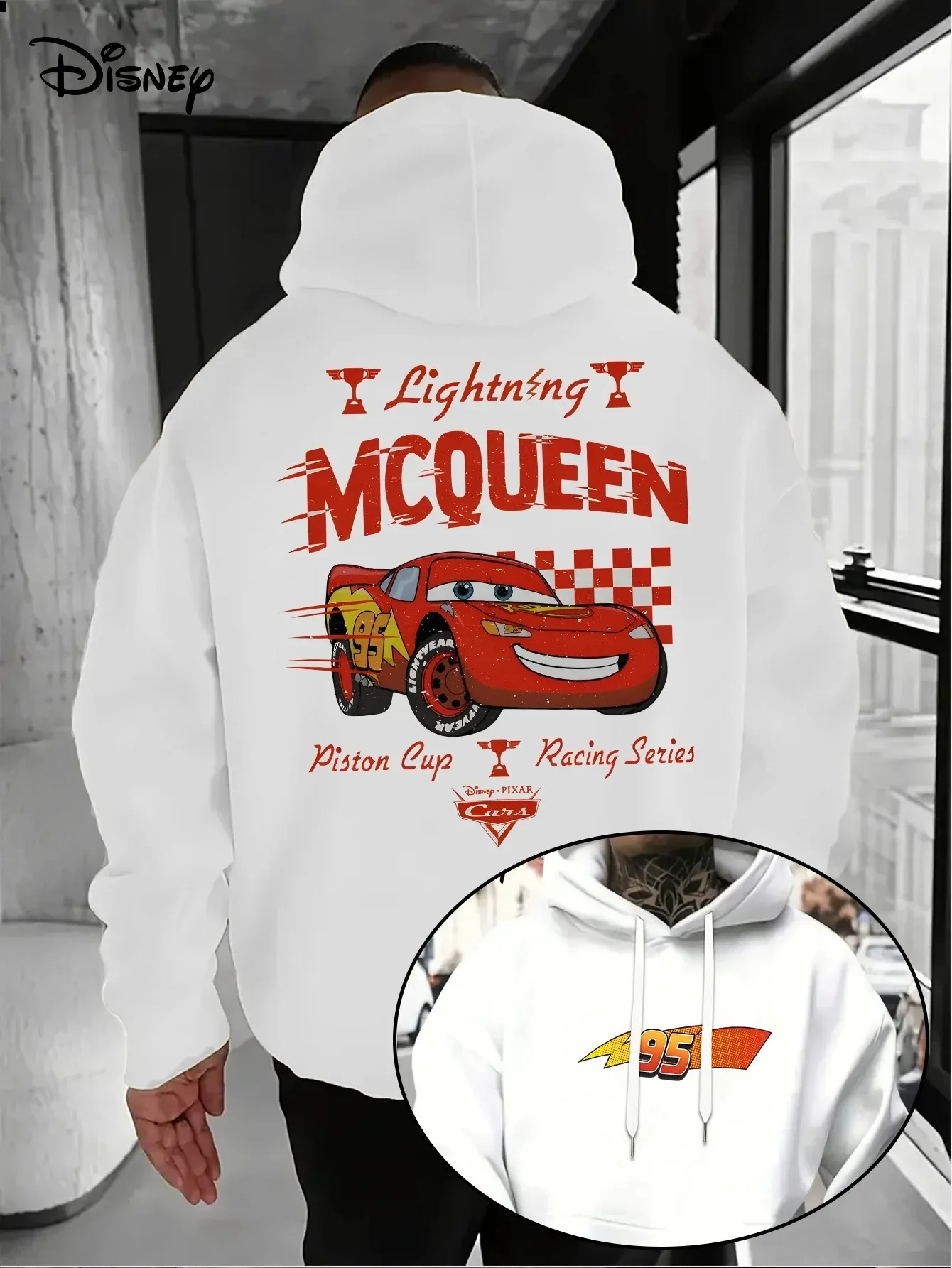 

Толстовки с капюшоном Disney Cars McQueen, стильная одежда, новая модель, большие размеры, унисекс, высококачественная толстовка, спортивная толстовка с графическим принтом, мягкая толстовка для пар.