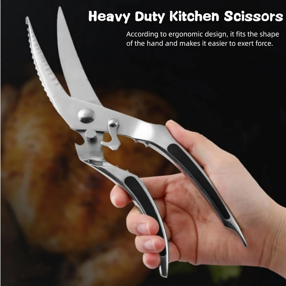 

Heavy Duty Poultry Shears Stainless Kitchen Scissors Multipurpose Kitchen Shears for Cutting Chicken Meat Fish Turkey Seafood