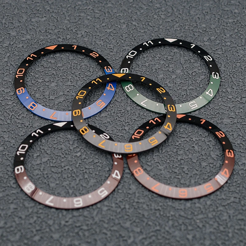 Anello inserto con lunetta in ceramica inclinata bicolore da 38 mm adatto per SKX007 SKX009 SRPD cassa dell'orologio NH35 NH36 movimento orologio sostituire le parti