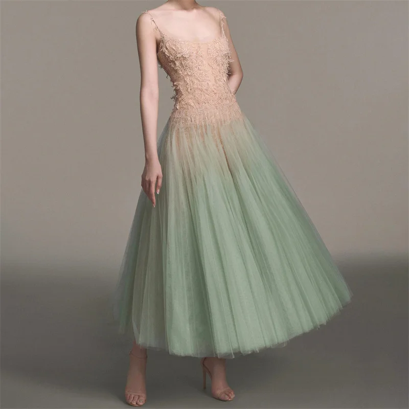 

Women's dress New gradient slim fit sleeveless long dress for summer 2025 Sexy backless suspender midi dresses y2k party dresses