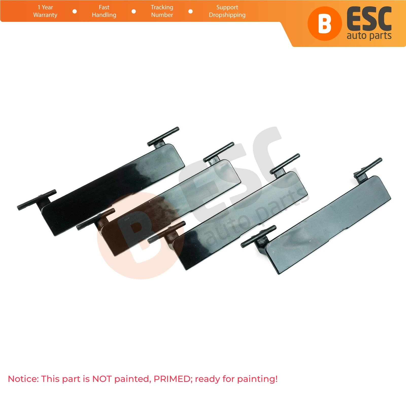 

ESR516-1 4 Pcs Roof Rack Carrier Molding Port Bag Water Rail Lid Cover Trim 20469071829040 for Mercedes C Class W204 95*20 mm