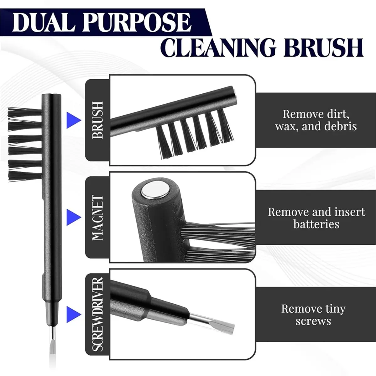 STOCK-1set Hearing Amplifier Cleaning Tools,for Audien Hearing Aid Kit Includes 6 Sizes Silicone Dome, Cleaning Brush Tool
