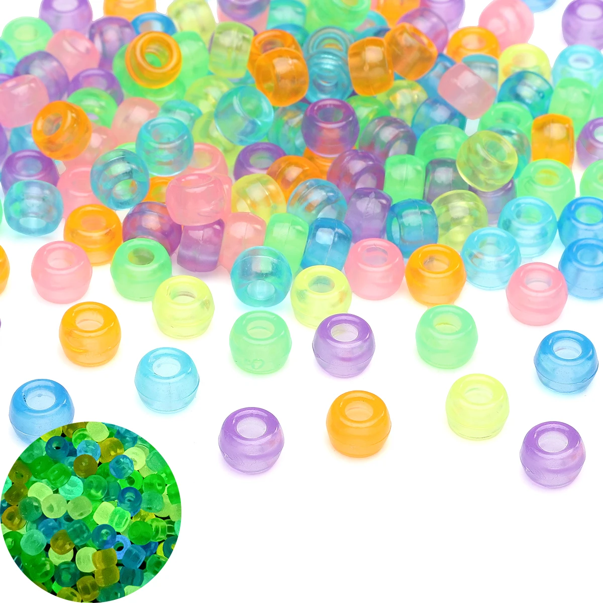 

26g 100pcs Beads Acrylic Hair Braid Beads Luminous Spacer Beads Clear African Hair Bead For Jewelry Making DIY Earrings Necklace