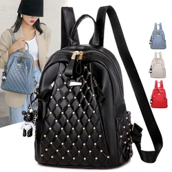 Mochila Vintage de cuero de alta calidad para mujer, morral de viaje, bolsos de hombro, mochilas escolares, mochila femenina