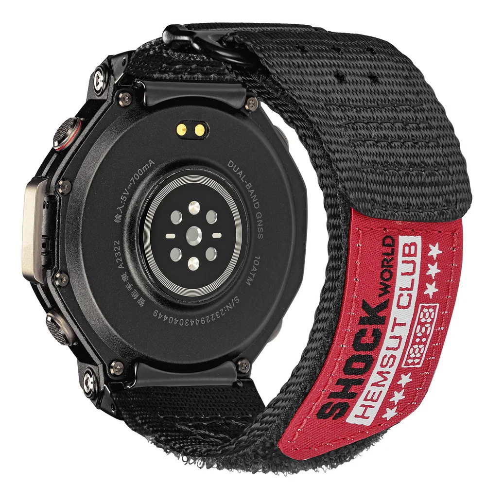 

HEMSUT For Amazfit T-Rex 3 2 1 Watch Band Nylon Quick Paste Soft Breathable Fashionable Wrist Straps