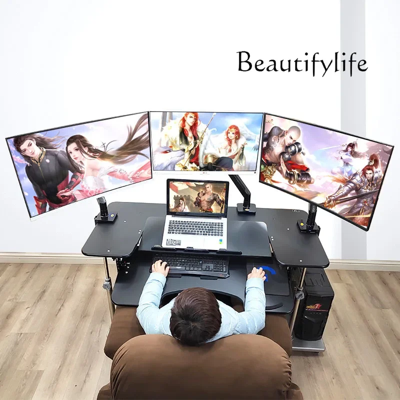 

Ff Desktop e-sports table, first-class space capsule, computer table, mobile lifting bracket, home desk, cockpit suspension brac