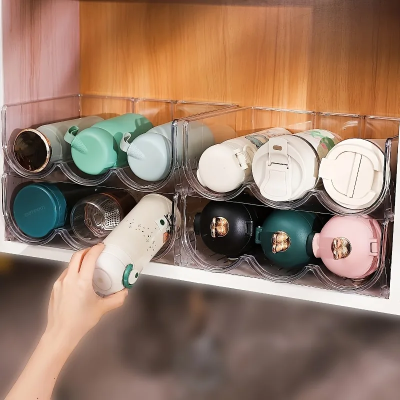 Stackable water bottle rack - a sports water bottle accessory suitable for organizing and storing refrigerators and travel cups