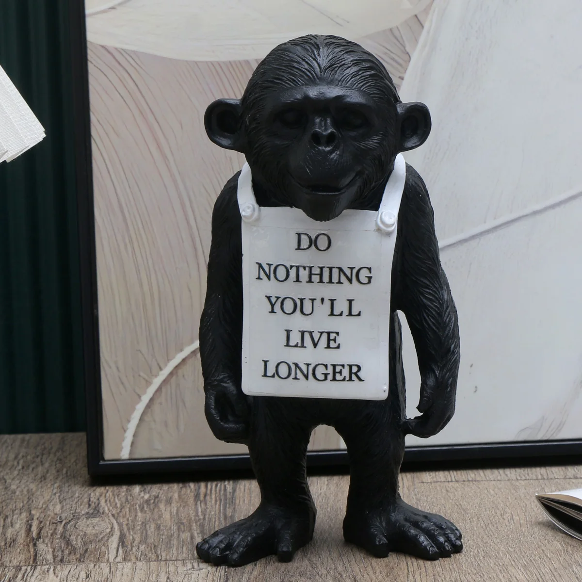 Affe Gorilla Skulptur Heimdekoration Kreative Dekoration Schwarz-Weiß-Tag Moderne DIY Stimmungsbrett Kreative Einrichtung – Detail 4
