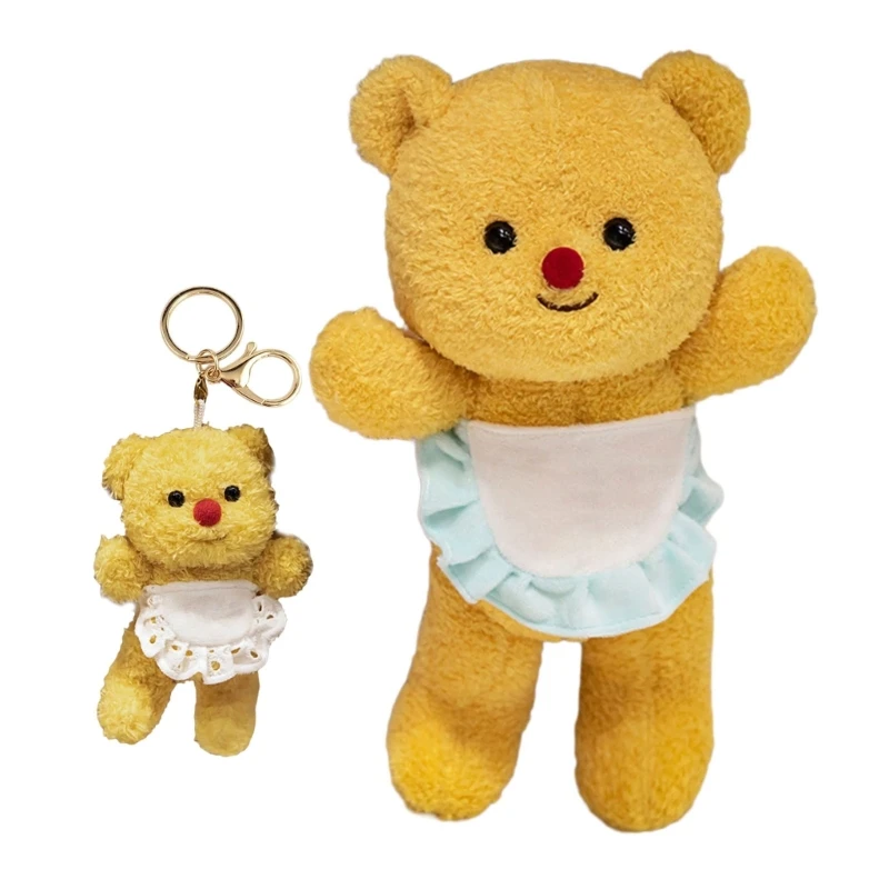 

Stuffed Bear Toy Cartoon Bear Figure Soft Toy Room Emotion Appease for Toddlers Girls Office Ornaments