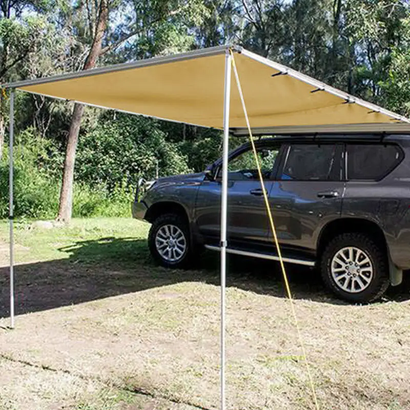 Car Side Awning Roof Retractable Canopy Car Side Account External Waterproof Sunshade for Outdoor Off-Road Expansion 1.6x2.5m