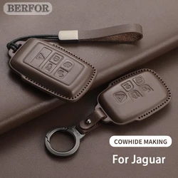 Leather Car Key Case Cover For Jaguar XE XF XK XKR XFL F-TYPE F-PACE T-PACE Car Key Case Shell For Land Rover Range Rover Sport