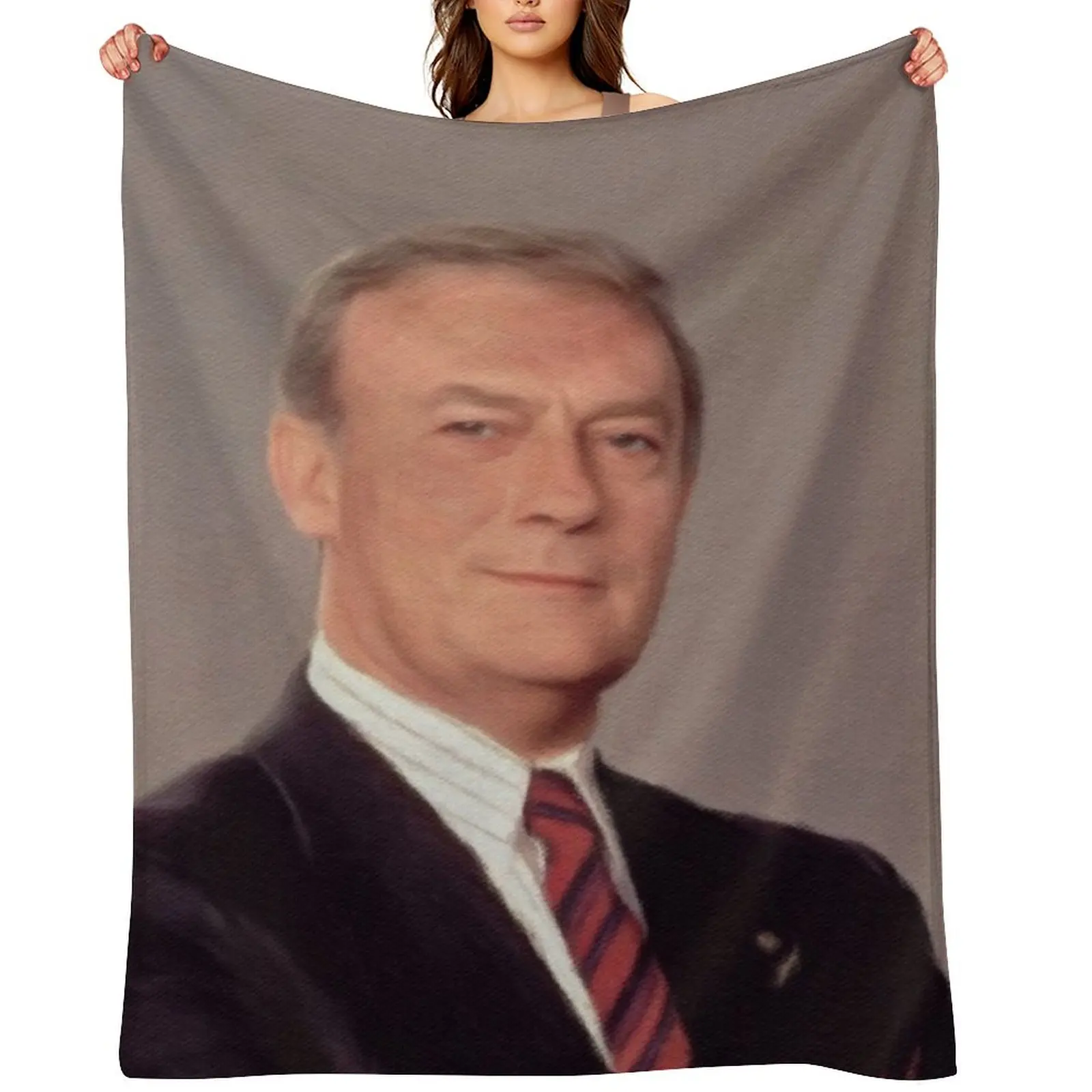 

Edward Woodward, Actor Throw Blanket Vintage Moving Soft Bed linens Blankets