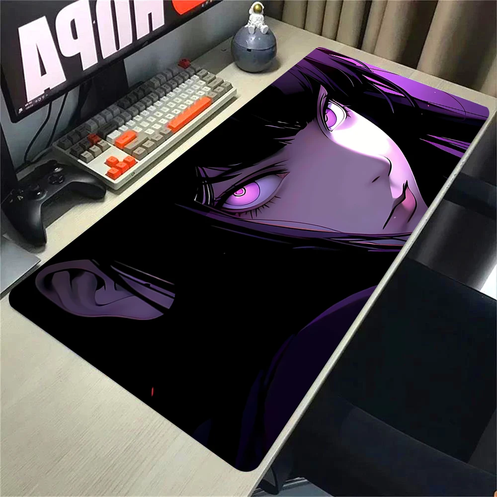 XXL Mousepad Laptop Purple Anime Girl Mouse Pad Office Pc Computer Keyboard Mat Kawaii Gamer Cabinet Lockrand Desk Mat 50x100cm