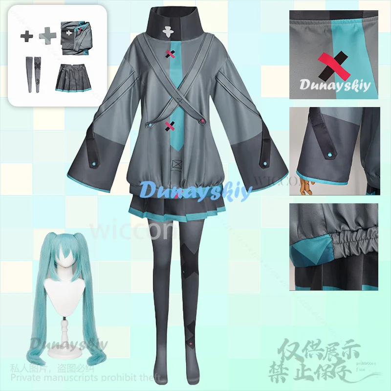 

Kowareta Sekai To Utaenai Mikuu Movie Anime Game Project Sekai Косплей Jirai Kei Girls Cutecore Cute Dress Лолита Парик по индивидуальному заказу