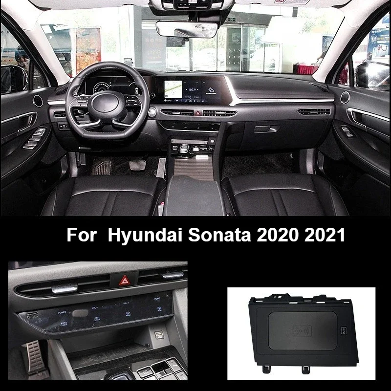 Car Wireless Charger For Hyundai Sonata 2020-2022 Center Console 15W Fast Charging Pad Mobile Phone Holder Interior Accessories detail image 1