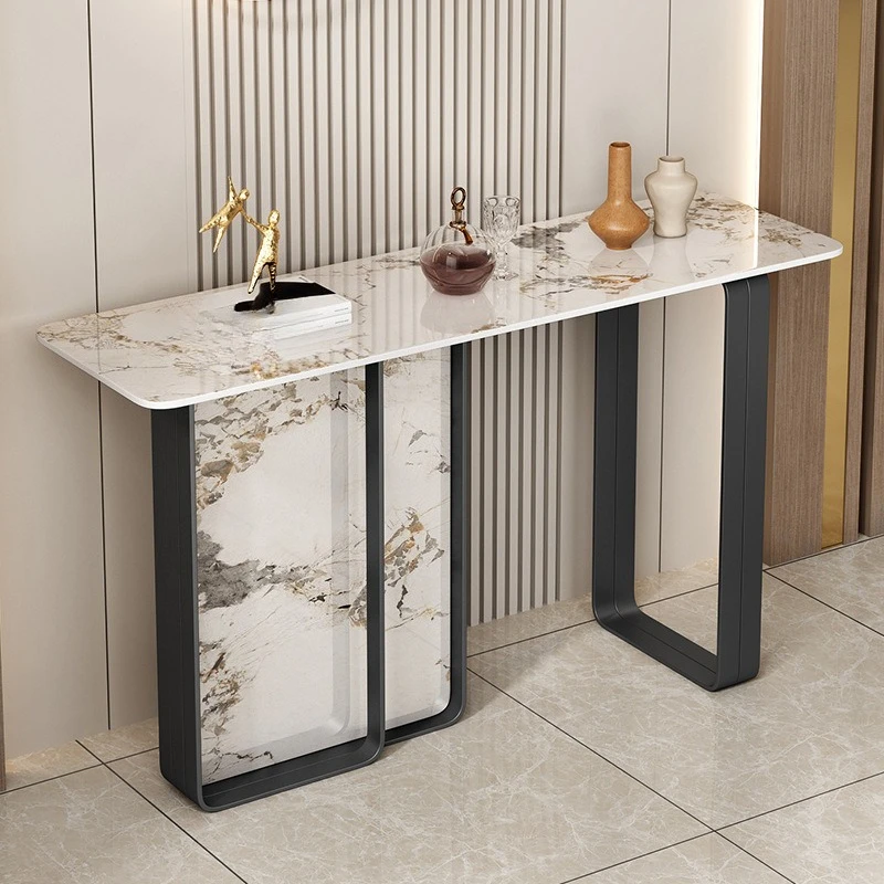 

Creative rock slab entrance table Light luxury entrance entrance table Hotel cafe Wall bar Simple fashion long table
