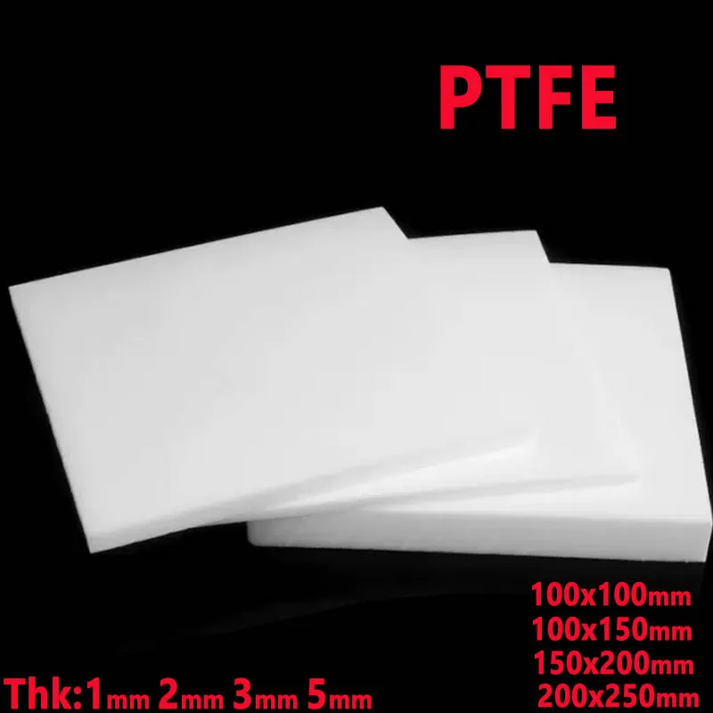 PTFE Sheet PTFE Plate PTFE Board Block Polytef Plate Thickness 1mm 2mm 3mm 5mm Anti-Corrosion Machining Model Processing