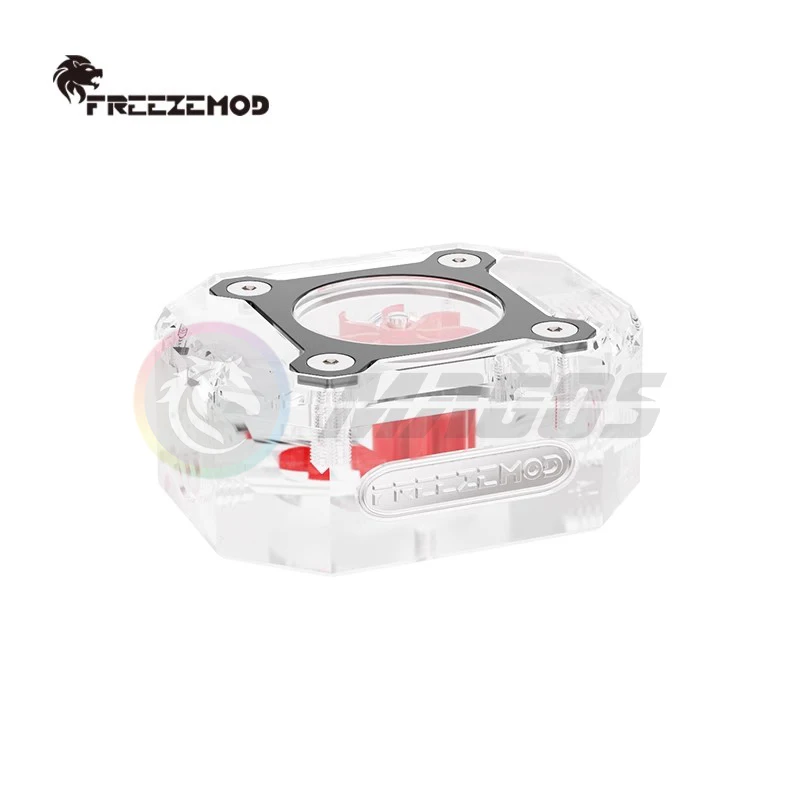 FreezeMod PC Water Cooling Flowmeter Arcylic+Multi-colors Impeller Aluminum Metal Armor G1/4'' thread, Black/White/Red LSJ-JX1