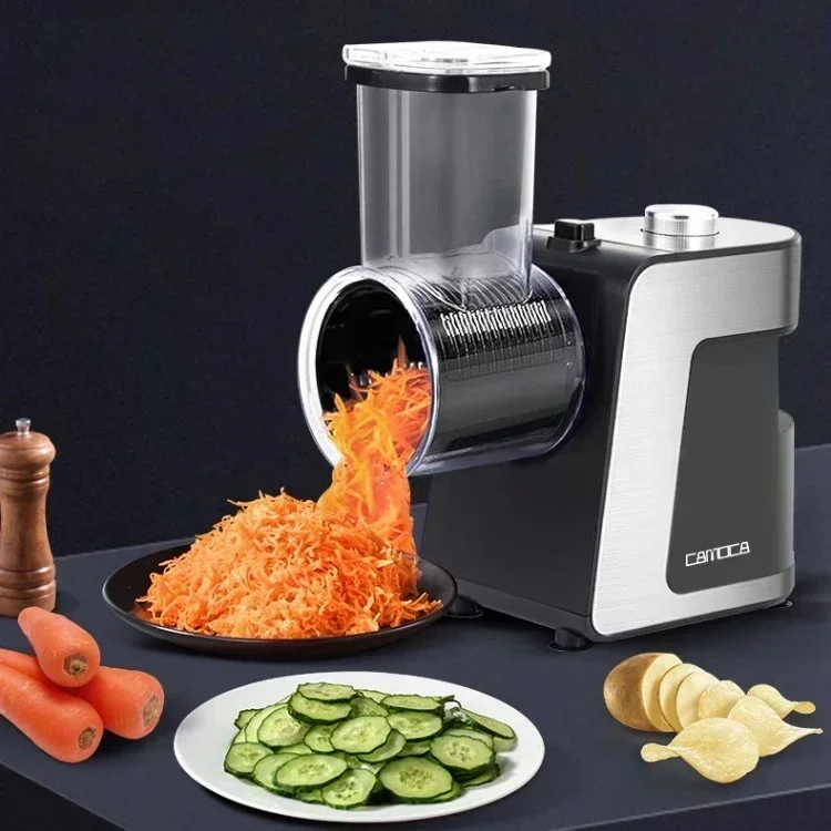 220V Vegetable slicer, household slicing and shredding tool, electric drum for cutting potatoes, radishes, onions, garlic slices