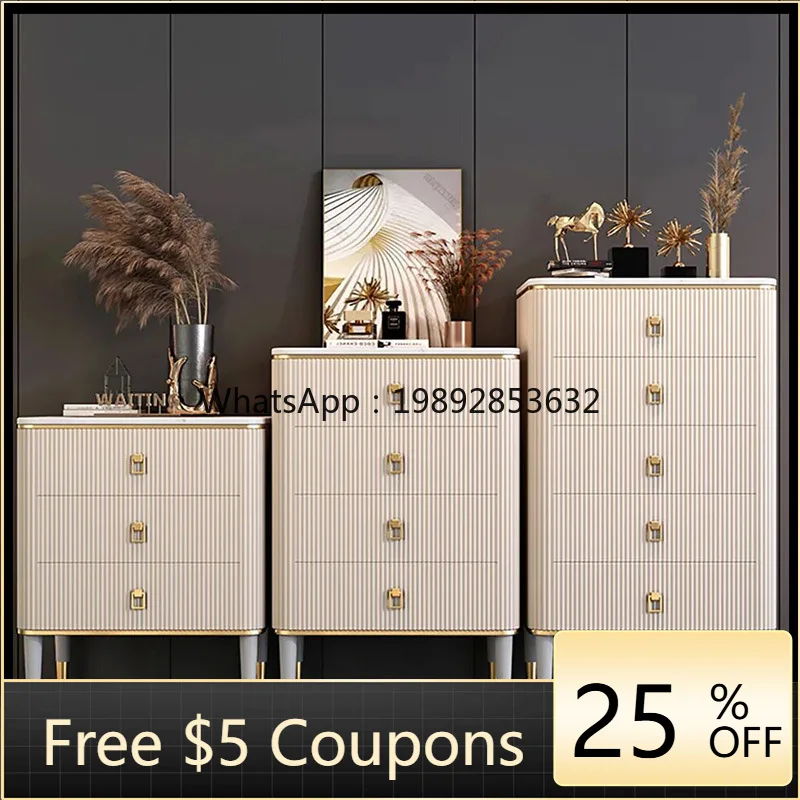 1LYY Light Luxury Chest of Drawers Living  Multi-Functional Storage  Bedside Storage Three-Four Drawers Wall-Mounted Lacquered