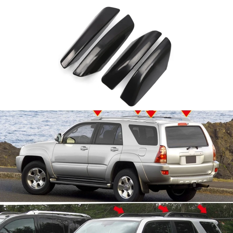 094D ABS-SUV Car Accessories Roof Rack End Protector Cover Shell-Cap Anti-scratch Compatible For 4 Runner N210 2003-2009