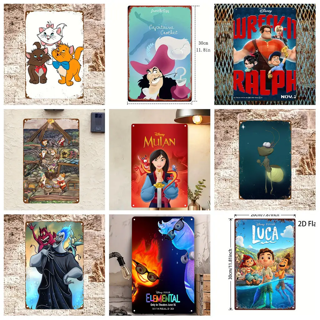 

Miniso Disney Animation Funny Appreciation Metal Tin Signs Posters Decor Retro Metal Plaque Wall Art Decor for Garage Bar