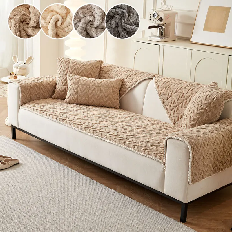 1PC-Wave style sofa cushion, pet friendly scratch resistant sofa cushion, dust-proof and anti slip thick soft sofa cushion