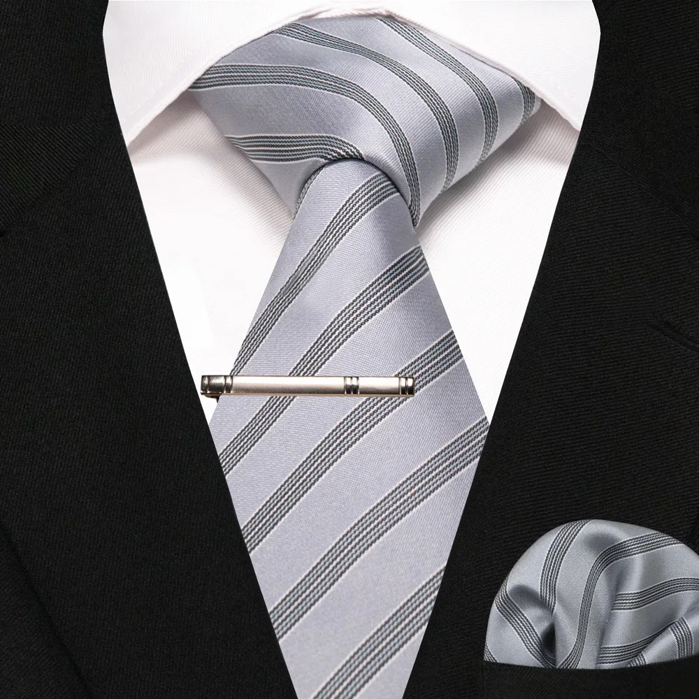 Grün Schwarz Plaid Streifen Krawatte für Männer Mode Seide Hochzeit Krawatte Einstecktuch Manschettenknopf Set Geschenk Herren Krawatte Business Party Zubehör – Detail 2