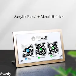 200x120mm Acrylic Sign Holder Display Stand Restaurant Menu Paper Price List Ad Frame Table QR Code Number Place Card Holder