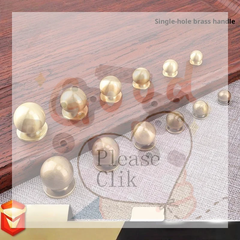 【HG】Brass Round Cabinet Knob Single Hole Solid Drawer Pull Matte Antique Bronze Multi Size Knob For Furniture Wardrobe Cupboard