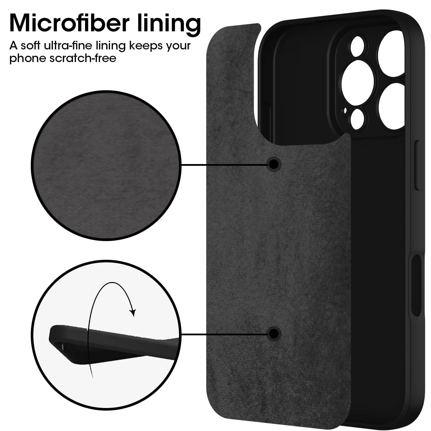 Black Shockproof Silicone Phone Case For Iphone 16 15 14 13 12 11 Pro Max mini 16 Plus Protective Lens Cover Lanyard Cord Case