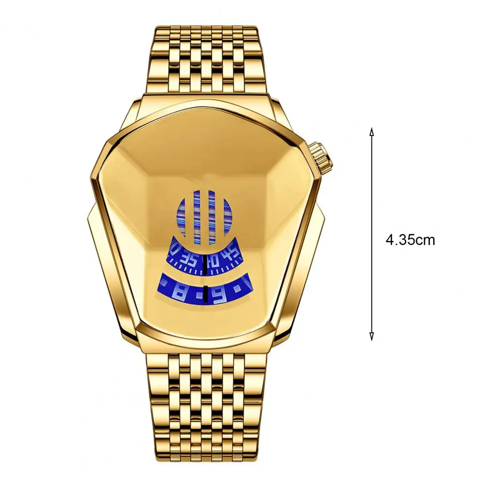 Cool Men Watch Mirror Shine Waterproof Golden Steel Strap Fashion Quartz Watch Male Dress Wristwatch Birthday Gift