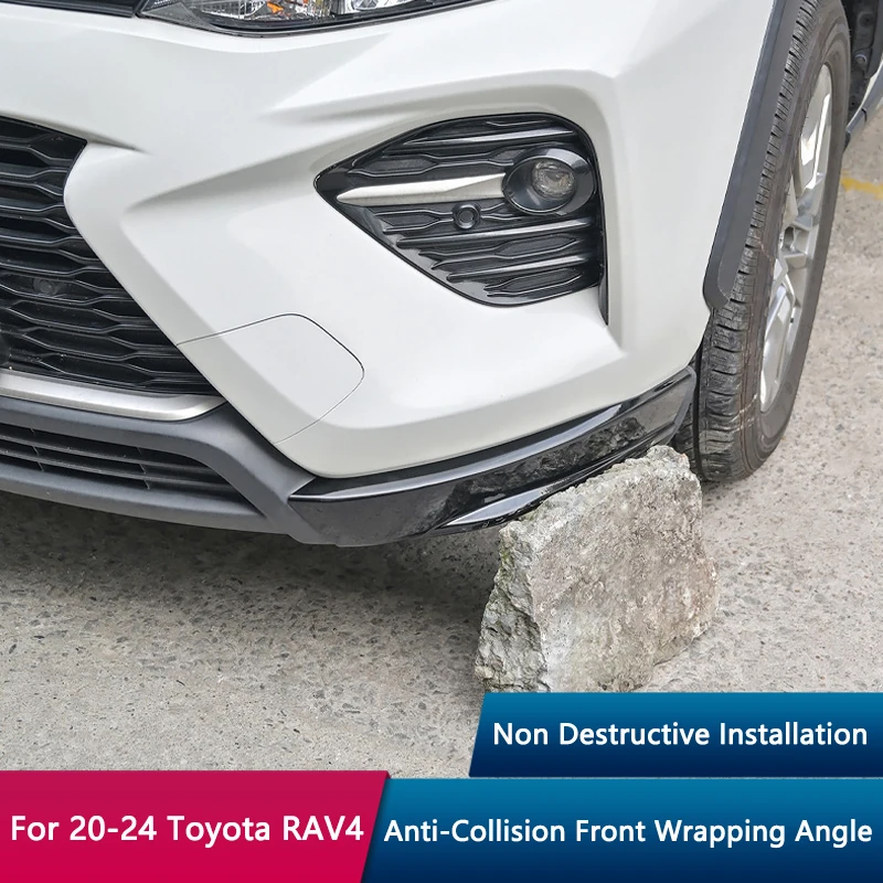 TAJIAN Car Front Bumper Corner Cover Bumper Front Guard Protector Trim Anti-scratch For Toyota RAV4 2020-2024 Exterior Accessory