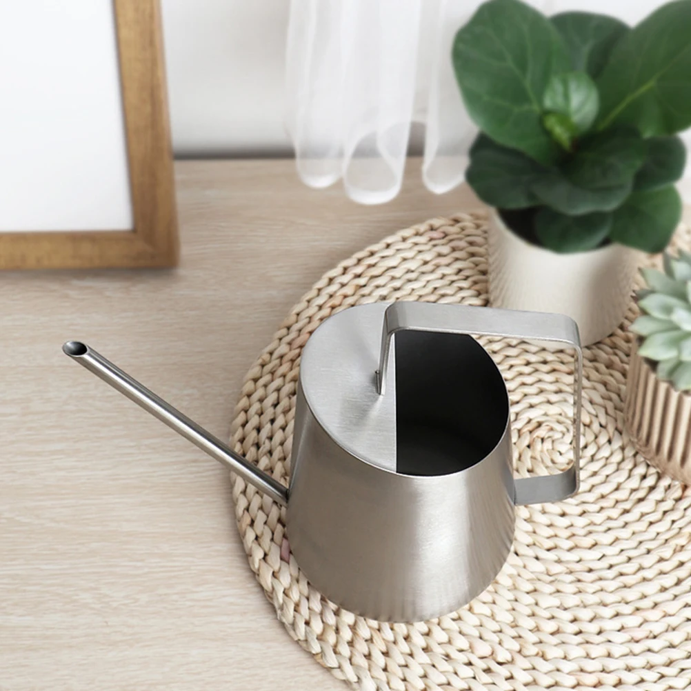 

Stainless Steel Can 800ML Silver Long Spout Garden Metal Watering Kettle Indoor Outdoor Plants Succulent Sprinkler Pot