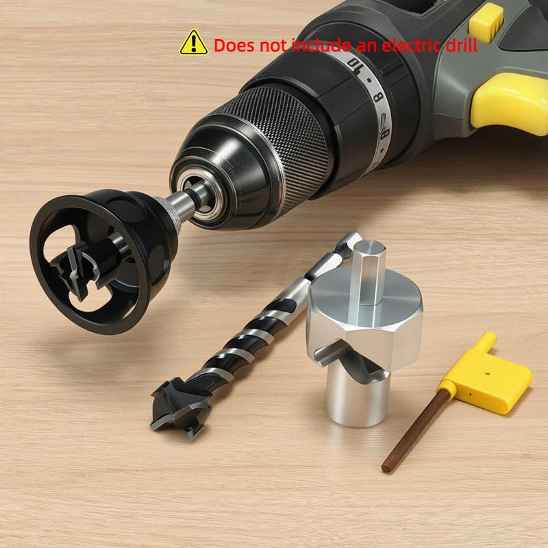 Vertical Drilling Locator Set Deburring Edge Trimming Driller Tool Aluminium Alloy Wood Working Drillers Joinery Hand Tools